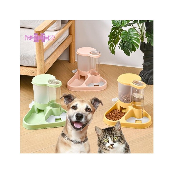 Haustier-Futterspender, praktisch, große Kapazität, transparent, 2-in-1-Katzen- und Hundefutter, Wasserspender, Haustierzubeh