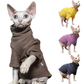 Sphynx-Katzenkleidung, dicke Winter-Haustierkleidung für kleine Hunde, Katzen, Pullover-Shirt, weicher, warmer Schlafanzug fü
