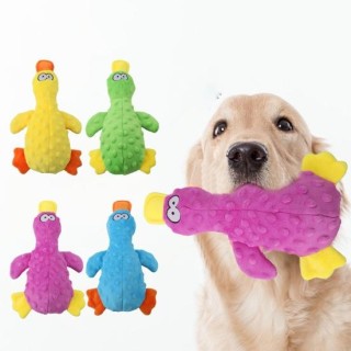 Kauspielzeug für Hunde, Bisssignalgeber, Cartoon-beständig, integriertes Haustier, Katze, Entenform, Plüschtier für Hunde bla