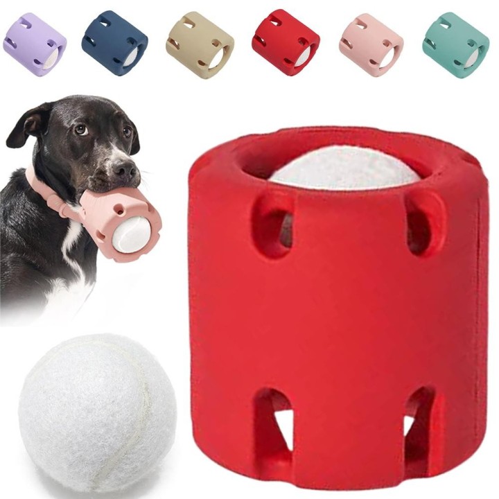 Pet Tennis Tumble Cup Interaktive Hunde Kauball Spielzeug Kleine Hunde Zahnreinigung rot