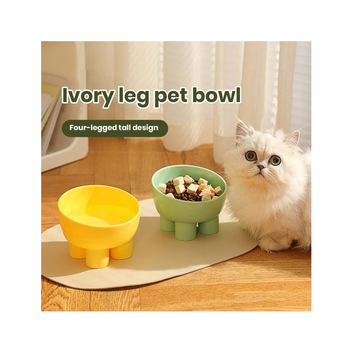 450 ml Katzenfutternapf, Makronenfarbe, stabil, sicher, Elefantenbein-Set, auslaufsicherer Nackenschutz, Mehrzweck-Napf zur R