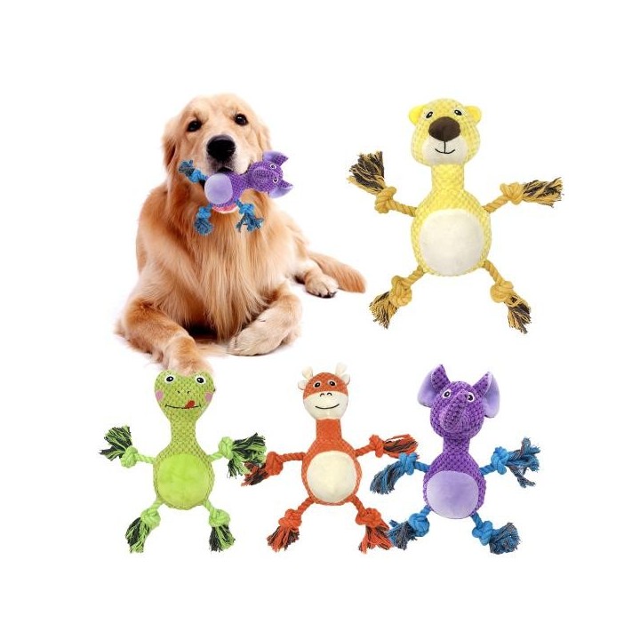 Spielzeug in Tierform, interaktives Haustier-Plüschspielzeug, bissfest, Zahnreinigung, quietschendes Hundespielzeug Bear