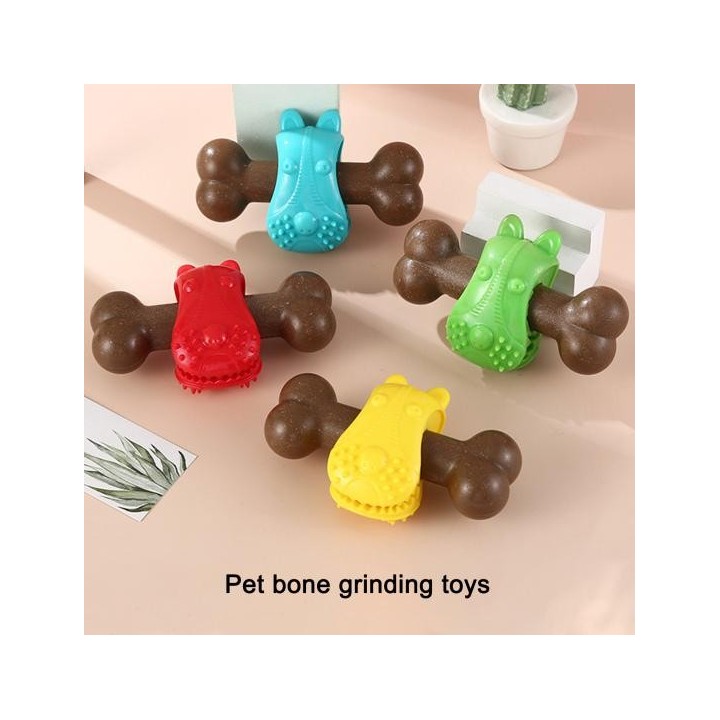 Spielzeug Langlebiges, knochenförmiges Tierfutter-Auslaufspielzeug Sicheres TPR-Material Hundezahnenspielzeug Haustier rot