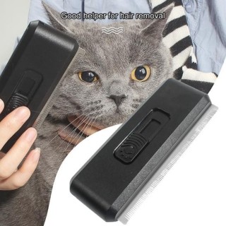 Haustierkamm, müheloses Entwirren, Reinigung mit einem Klick, Entfernung von Flöhen und Zecken, feine Kammzähne aus rostfreie