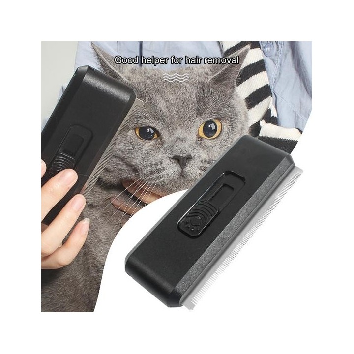 Haustierkamm, müheloses Entwirren, Reinigung mit einem Klick, Entfernung von Flöhen und Zecken, feine Kammzähne aus rostfreie