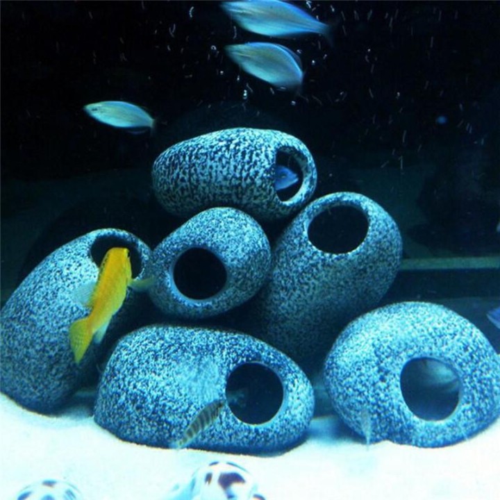 Cichlid Stones Aquarium Keramik Rock Cave Ornament Dekor für Aquarium Teich None