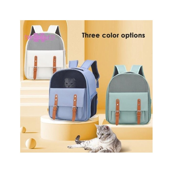 Bequeme, große Haustiertasche mit großer Öffnung und Reißverschluss, atmungsaktiv, tragbarer Katzenrucksack aus Oxford-Stoff