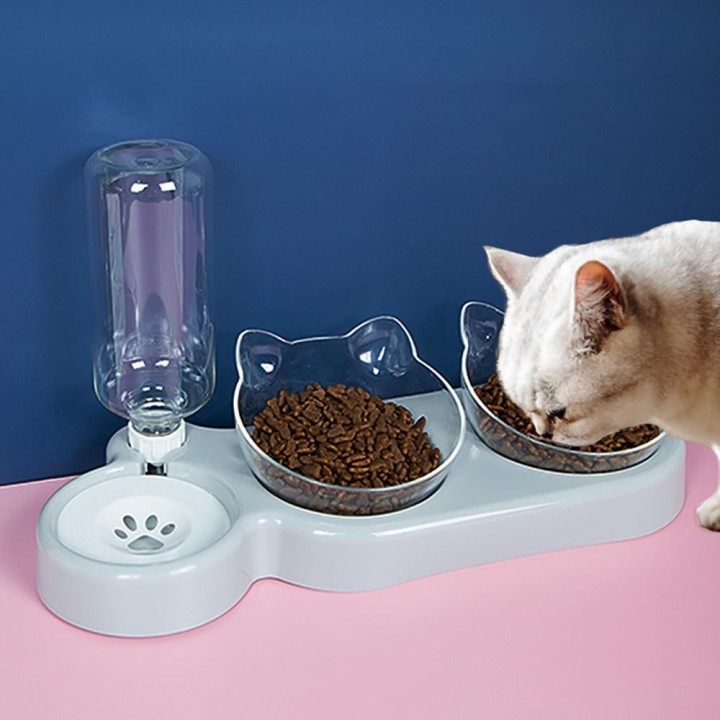 Set Non-Wet Mouth Pet Bow Cat Feeding Watering Supplies Pet Water BottleJ rosa