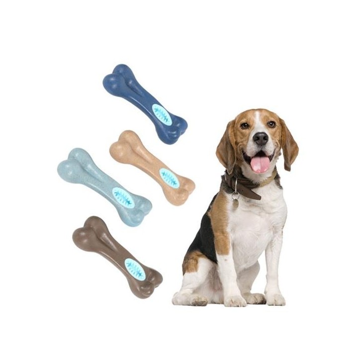 Interaktives Spielzeug in Knochenform, Spielzeug zum Auslaufen von Lebensmitteln, beißfestes Spielzeug zum Zähneknirschen, Mo