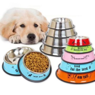 Anti-Rollover-Hundenäpfe aus Edelstahl, rutschfester Katzen-Welpen-Futterspender für Kätzchen/Welpen S rot