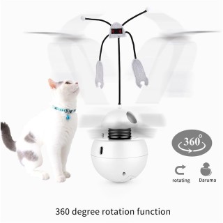 Multifunktionales automatisches Katzen-Laserspielzeug, 360 Grad drehbarer Katzen-Teaser, elektrischer Tumbler, interaktives K
