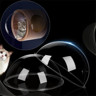 30CM Acryl Halbkugel Abdeckung Katze Klettergerüst Raum Kapsel Transparent Katze Nest DIY Material Katze Spielzeug Greifen Bo