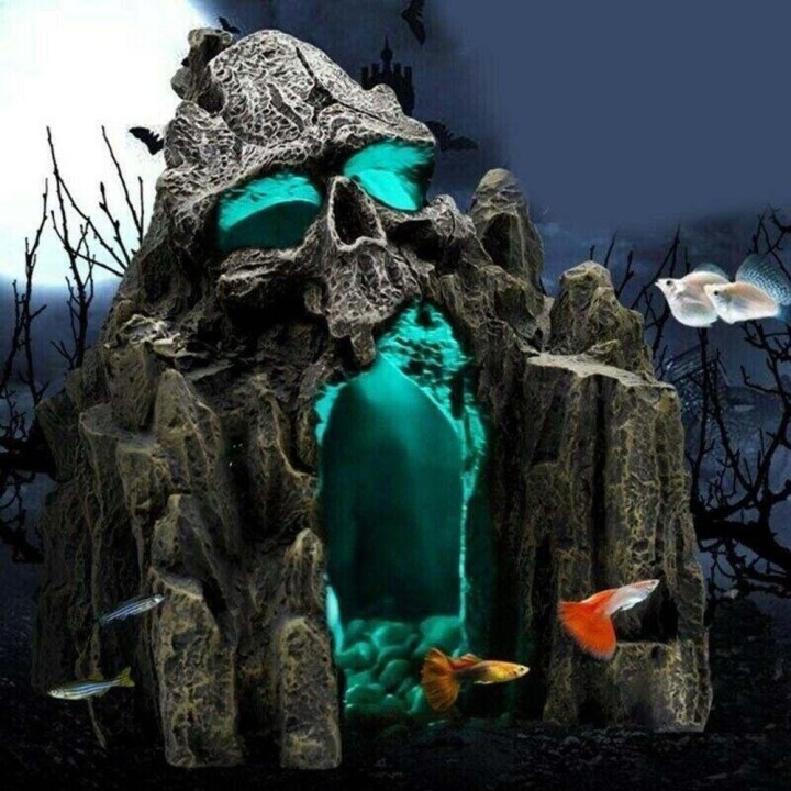 Rest Hide Landschaftsbau Zubehör Aquatic Skull Mountain Aquarium Ornament Aquarium Landschaft Skull