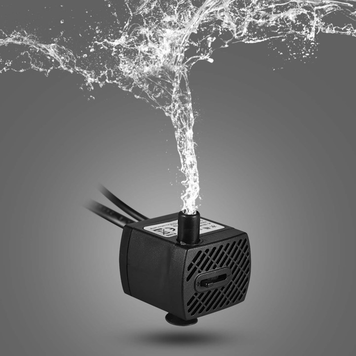 150 l/h, 2 W, Tauchwasserpumpe mit 4 LED-Lichtern, besonders leise für Teich, Aquarium, Tischplatte EU PLUG-2W