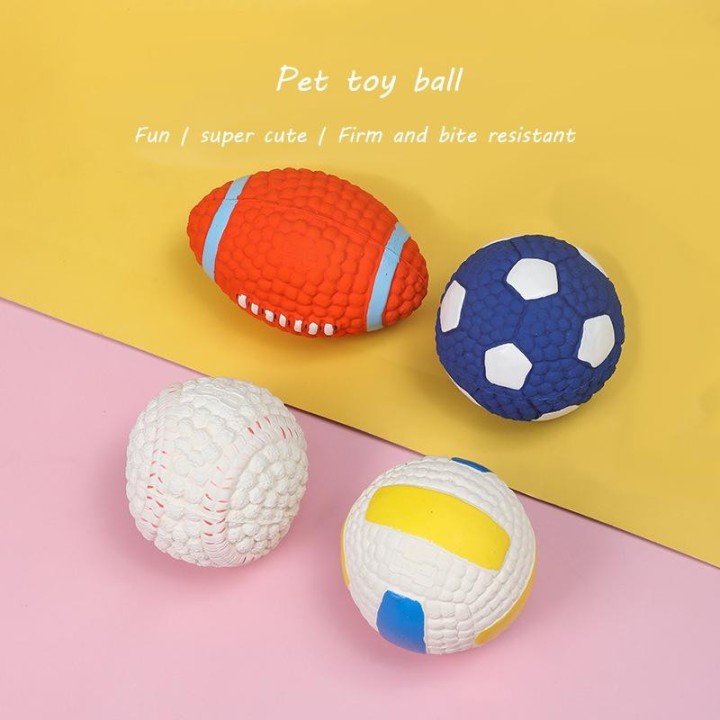 Hunde-Stimmspielzeug aus Latex, hochelastisches, mit Baumwolle gefülltes Latex-Fußball, Fußball, Heimtierbedarf, Haustierspie