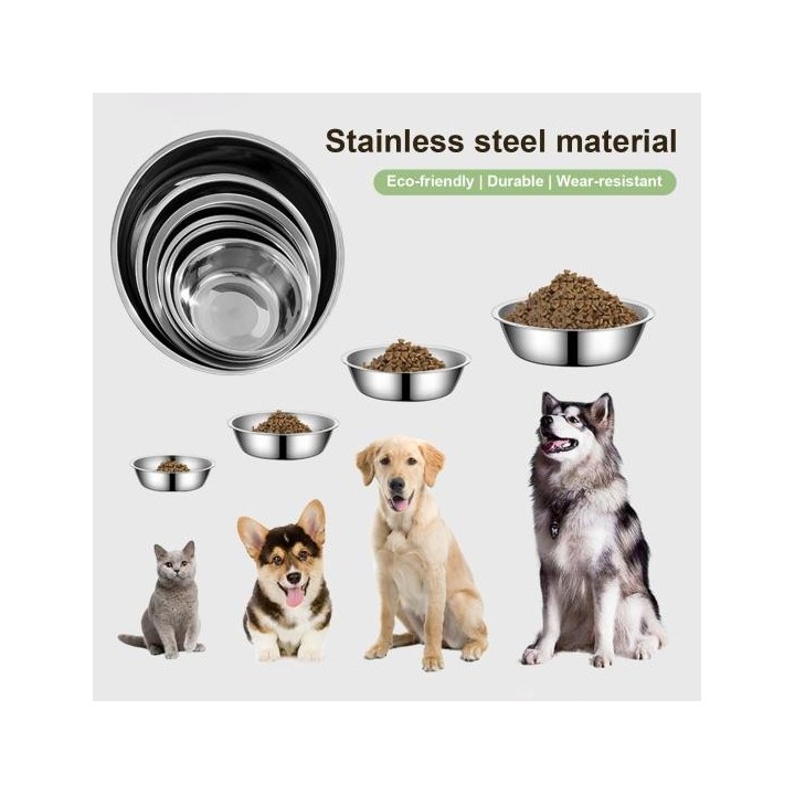 Haustiernapf aus Edelstahl, offenes Design, leicht zu reinigen, rostbeständig, glatte Oberfläche, Haustiernapf, Wassernapf fü