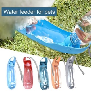 Wasserspender, tragbar, auslaufsicher, faltbar, schnelle Entladung, Outdoor-Reise-Trinkflasche für Hunde und Katzen rosa