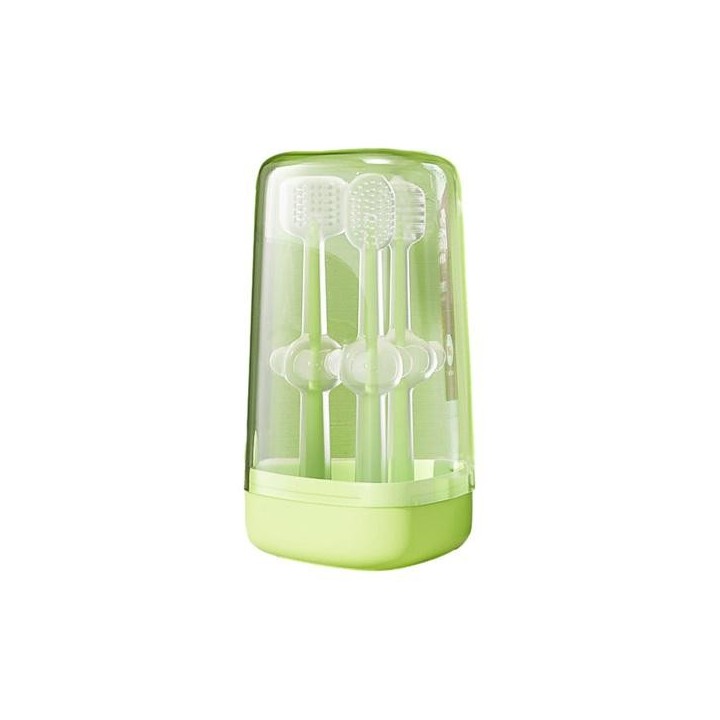 Weichen Borsten Ergonomischer Griff Komfortabler Griff Mundpflege Silikon Hund Katze Zahnbürste Haustier violett