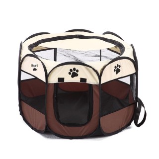 Faltbarer und waschbarer achteckiger Haustierzeltzaun: Outdoor-Kreißsaal für Hunde aus Oxford-Stoff S72×72×45, with LOGO wei