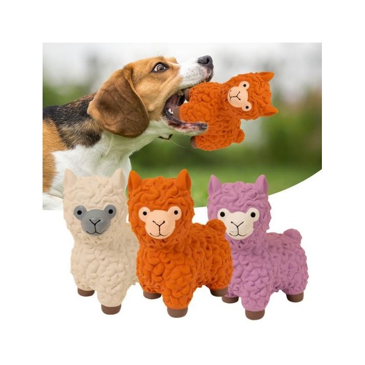 Kauspielzeug für Hunde, bissfest, mit Geräuscheffekt, mit Alpaka-Form, Latex, Cartoon-Spielzeug für Hunde, Zähneknirschen, He