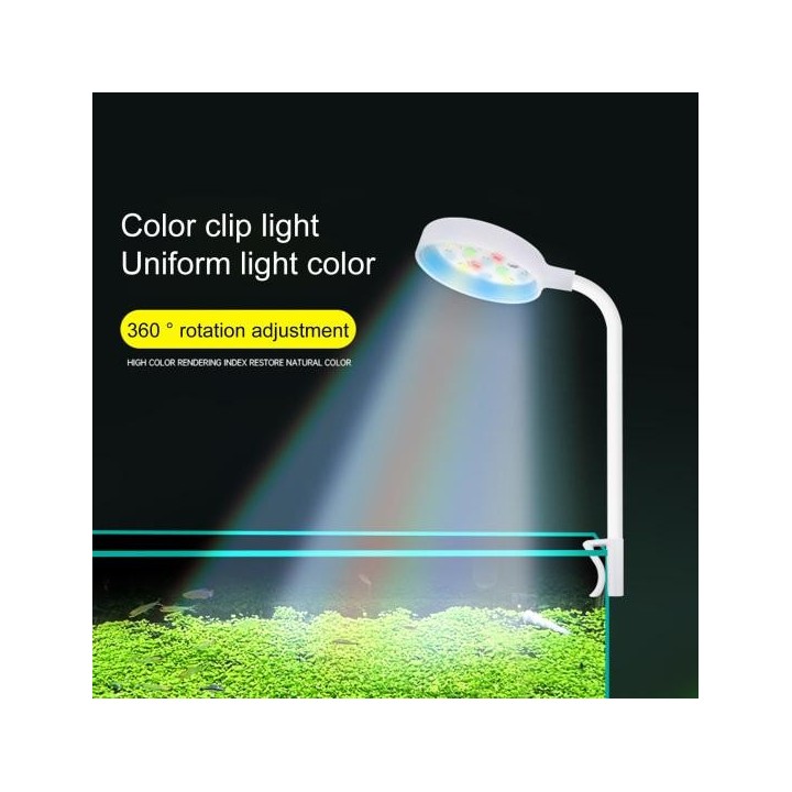 Licht 360 Grad einstellbar einfache Bedienung wasserdichte Universal Tube Clip Fisch Tanks Lampe hellrosa