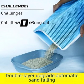 Supergroße Anti-Spritz-Katzenstreumatte – doppellagige, auslaufsichere Sandkontrollmatte für Katzen 30*30