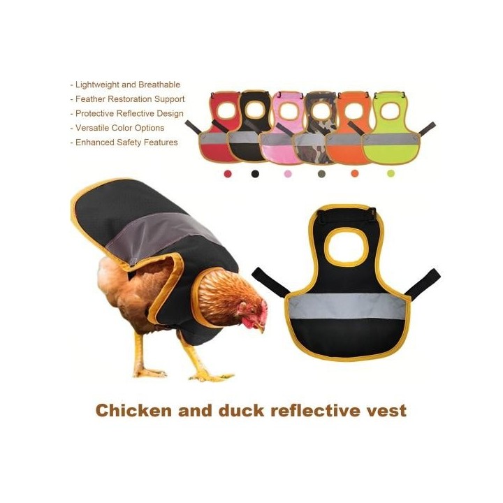 Reflektorweste für Geflügel, Hühner, Henne, Sattelschürze, Federschutzhalter, wasserdicht, atmungsaktiv, Henne, Weste für Hüh