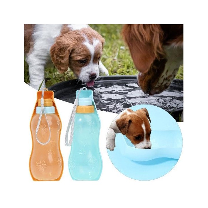 350/500 ml Haustier-Wasserflasche, faltbar, 130 Grad, für Outdoor-Reisen, Trinkflasche, tragbar, BPA-frei, auslaufsicher, Wel