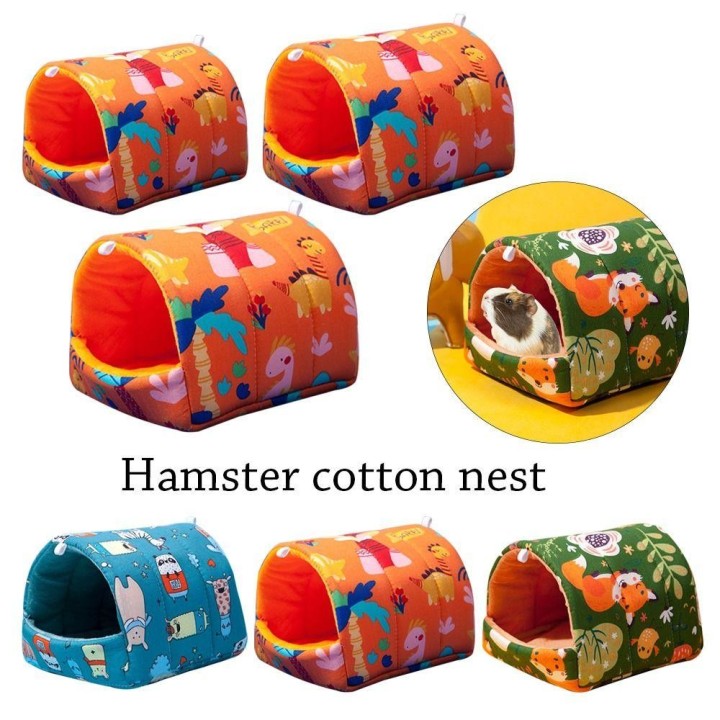 Mini Käfig Kaninchen Eichhörnchen Warme Matte Meerschweinchen Nest Hamster Haus Kleine Tier Schlafen Bett L-Type1