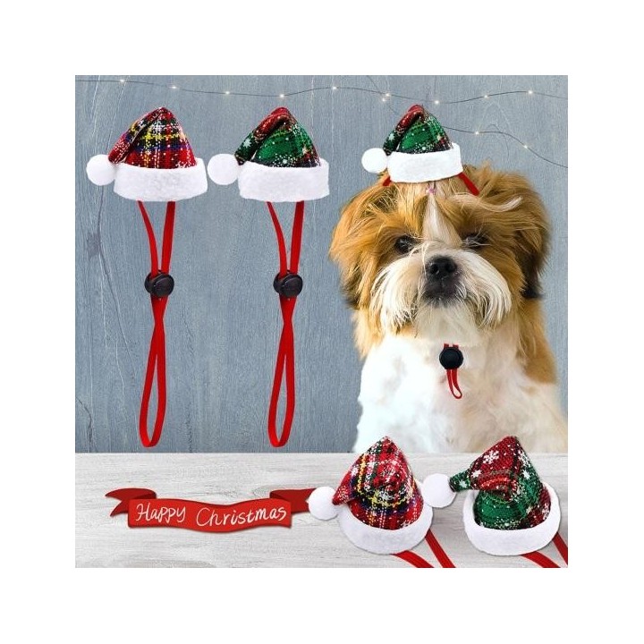 Weihnachtsmütze für Haustiere, Katzen, Hunde, lustig, niedlich, Kostüm, verstellbare Kordel, weich, bequem, dekorative Hausti
