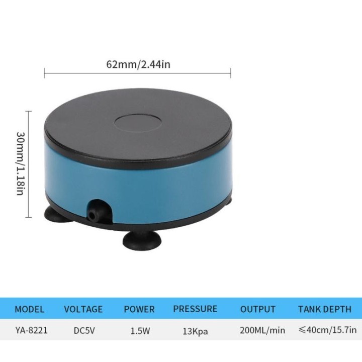 Aquarium Luftpumpe Kleines Aquarium Oxygenator Dc 5v USB Netzteil Tragbare kleine Sauerstoffpumpe Luft YA-8221 pump