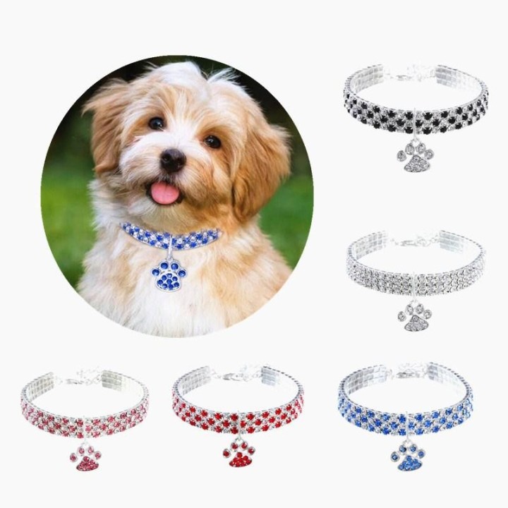 Neues Haustierhalsband + mit Diamanten eingelegte Katzen- und Hundeprodukte in verschiedenen Farben + elastische Katzen- und