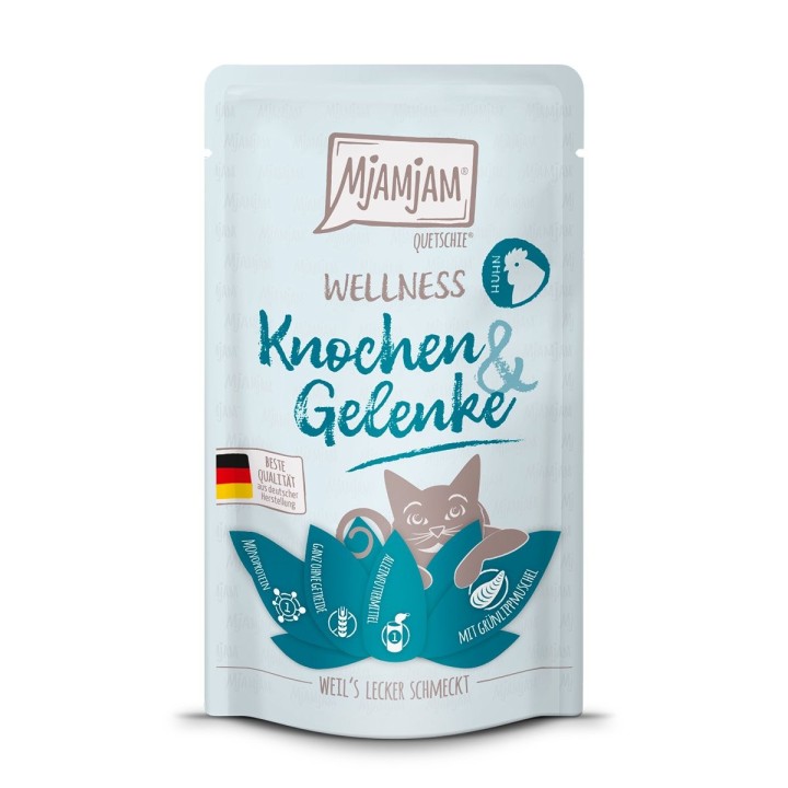 MjAMjAM Quetschie Wellness Knochen & Gelenke Huhn 12x125g