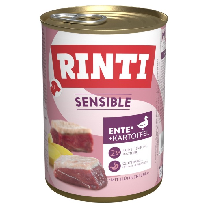 RINTI Sensible 6 x 400 g - Ente & Kartoffel mit Hühnerleber