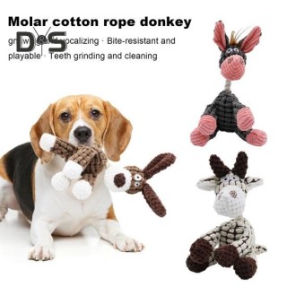 Quietschendes Hundespielzeug aus Plüsch, interaktives Stofftierspielzeug, Plüsch-Esel, Kauspielzeug für Hunde mit Quietscher,
