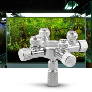 Aquarium-Tank-CO2-Splitter-Regler, Verteilernadel, Feineinstellventil für CO2-Regler mit 6-Wege-Ausgängen 6 Way Outlets