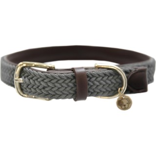 Kentucky Dogwear Geflochtenes Nylon-Hundehalsband grau - XS (37 cm)
