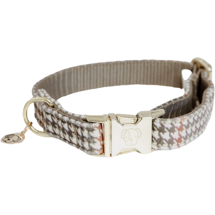 Kentucky Dogwear Hundehalsband "Pied-de-Poule" beige - XS