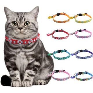 Halsband mit Glöckchen, verstellbare Anti-Erstickungs-Schnalle, Blumenhalsband, Kätzchen-Welpen-Halskette, Haustier-Zubehör r
