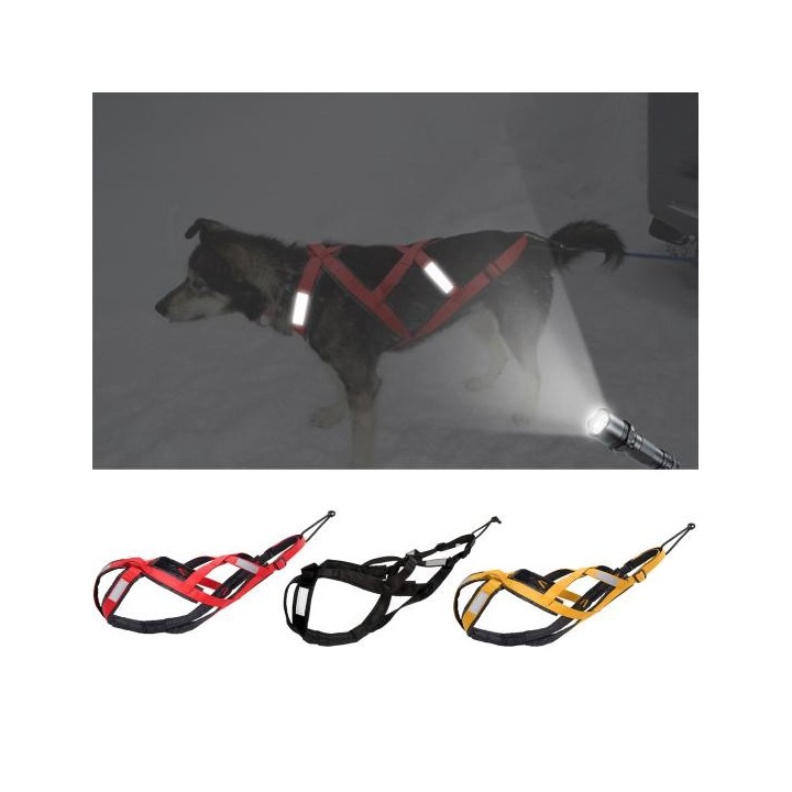 Haustiergeschirr, reflektierendes Hundeschlittengeschirr, verstellbarer, bequemer Haustier-Brustgurt für nächtliche Spaziergä