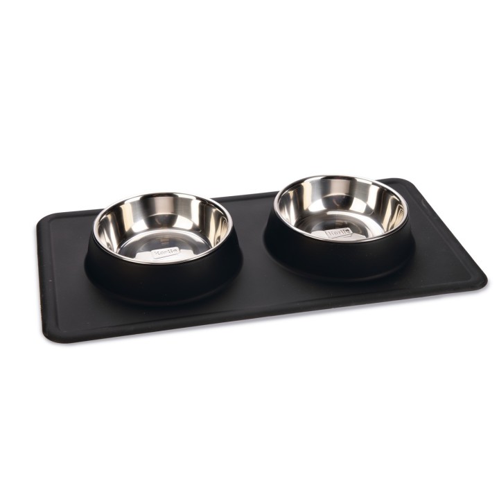 Karlie Diner Set Silikon Dex - 2 X 350 ml, Ø 14 cm Schwarz