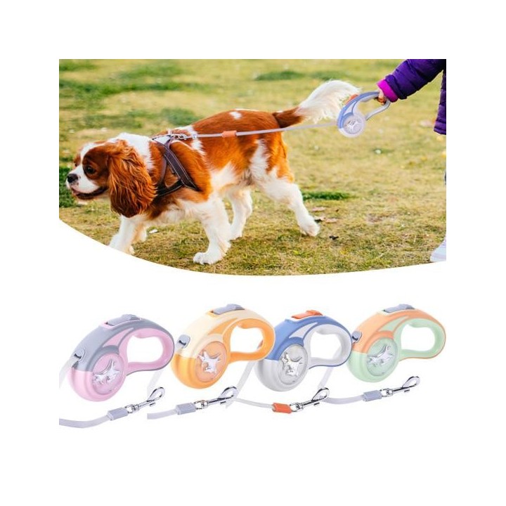 Ausziehbare Hundeleine mit extra Entriegelung, rutschfest, lang, schnell, mit Verriegelungs-/Entriegelungsgriff, verhedderung