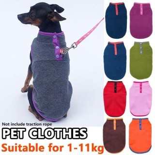 Haustierkleidung Herbst/Winter, leichtes Polarfleece für kleine und mittelgroße Hunde, lässiger Pullover, warm, dick, offener