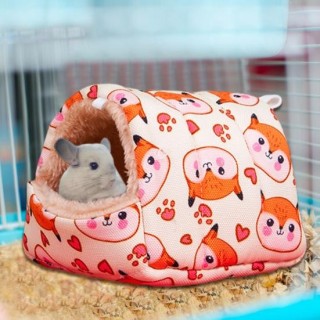 Nest Dicker weicher Plüsch Cartoon Print Gemütliches kältebeständiges Wärmespeicher-Schlafbett Klein S