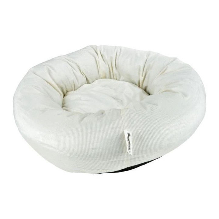 Coussin donut rond animaux animaux Velours côtelé gamme  Crafty  Love Story - Ecru