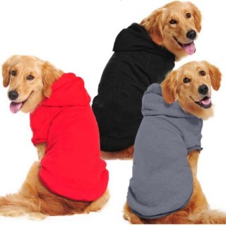 Haustier-Kapuzenpullover, Frühling, Herbst, Winter, weich, dick, gemütlich, einfarbig, zweibeinig, mittelgroßer großer Hund,