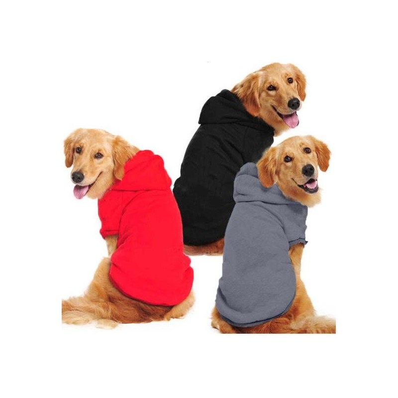 Haustier-Kapuzenpullover, Frühling, Herbst, Winter, weich, dick, gemütlich, einfarbig, zweibeinig, mittelgroßer großer Hund,