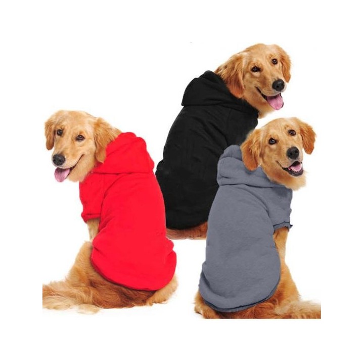 Haustier-Kapuzenpullover, Frühling, Herbst, Winter, weich, dick, gemütlich, einfarbig, zweibeinig, mittelgroßer großer Hund,