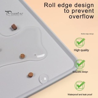 Tischset für Haustiere, wasserdichte Futtermatte aus Silikon für Haustiere mit erhöhten Kanten, auslaufsichere Futternapfmatt