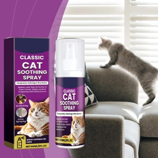 60 ml Beruhigungsspray für Katzen zur Vorbeugung von Kratzen und unkontrolliertem Wasserlassen. Milde Inhaltsstoffe One Size
